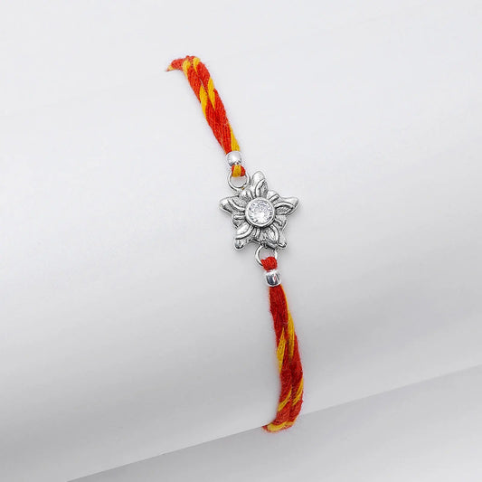 Star Design Silver Rakhi for Brother