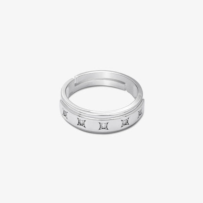 CZ Studded Starlight Silver Ring for Women
