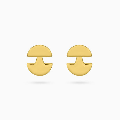 Pure Silver Earrings - Modernized 3 in 1 Gold Stud
