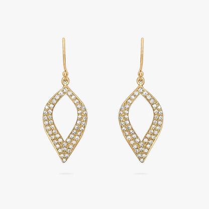 Pure Silver Gold Earrings Odyssey of Cubic Zircon