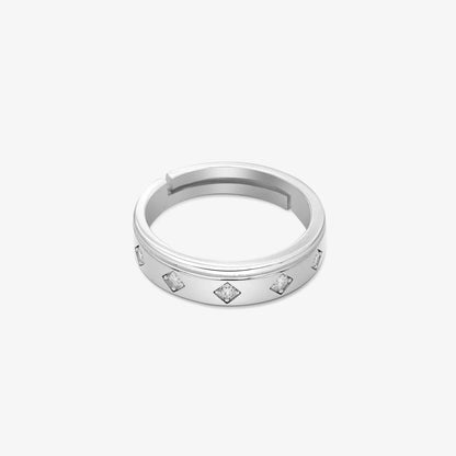 Silver CZ Band Ring for Men