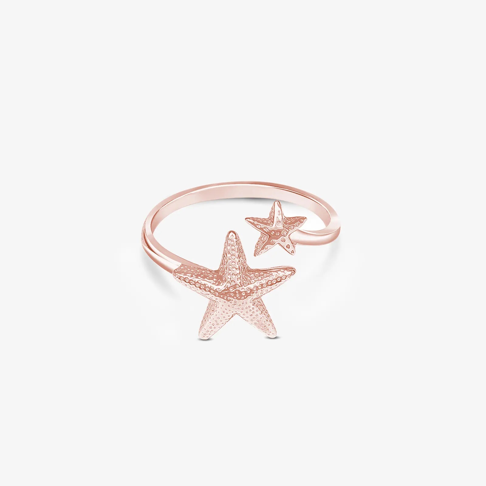 Rose Gold Double Star Silver Ring - Tweov Jewels