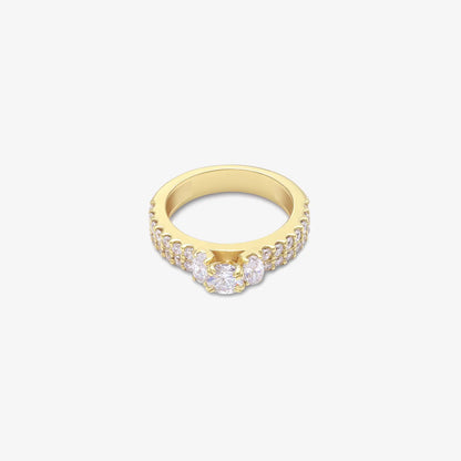 Gold Plated Solitaire CZ Stylish Silver Ring
