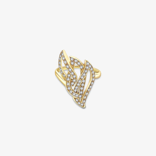 Pure Silver Ring - Statement of Gold Blaze CZ