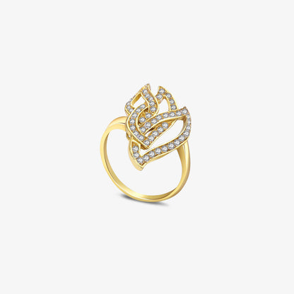 Pure Silver Ring - Statement of Gold Blaze CZ
