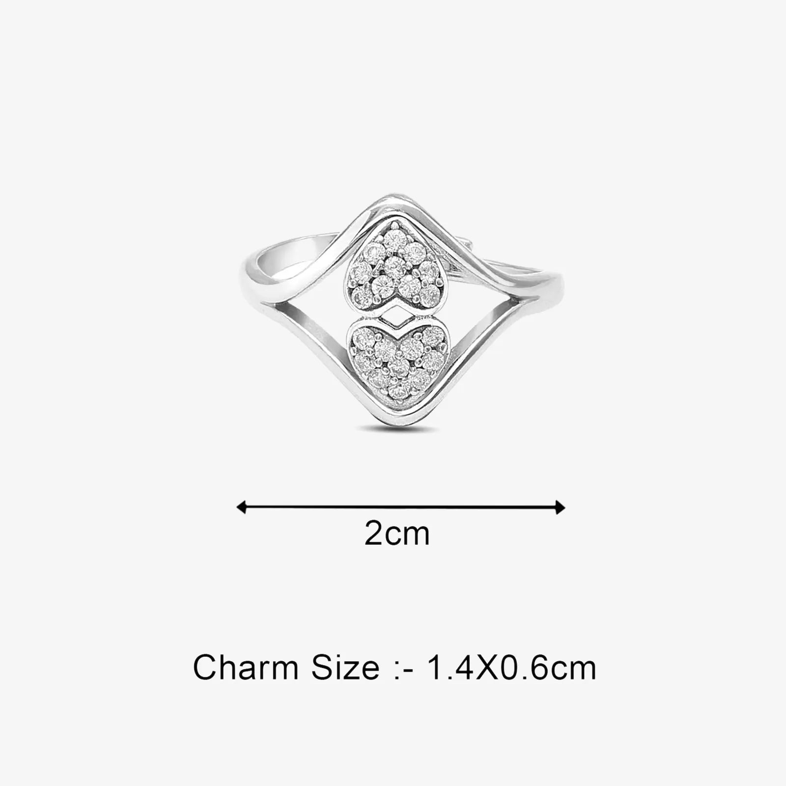 Classic Double Heart Silver Ring - Tweov Jewels