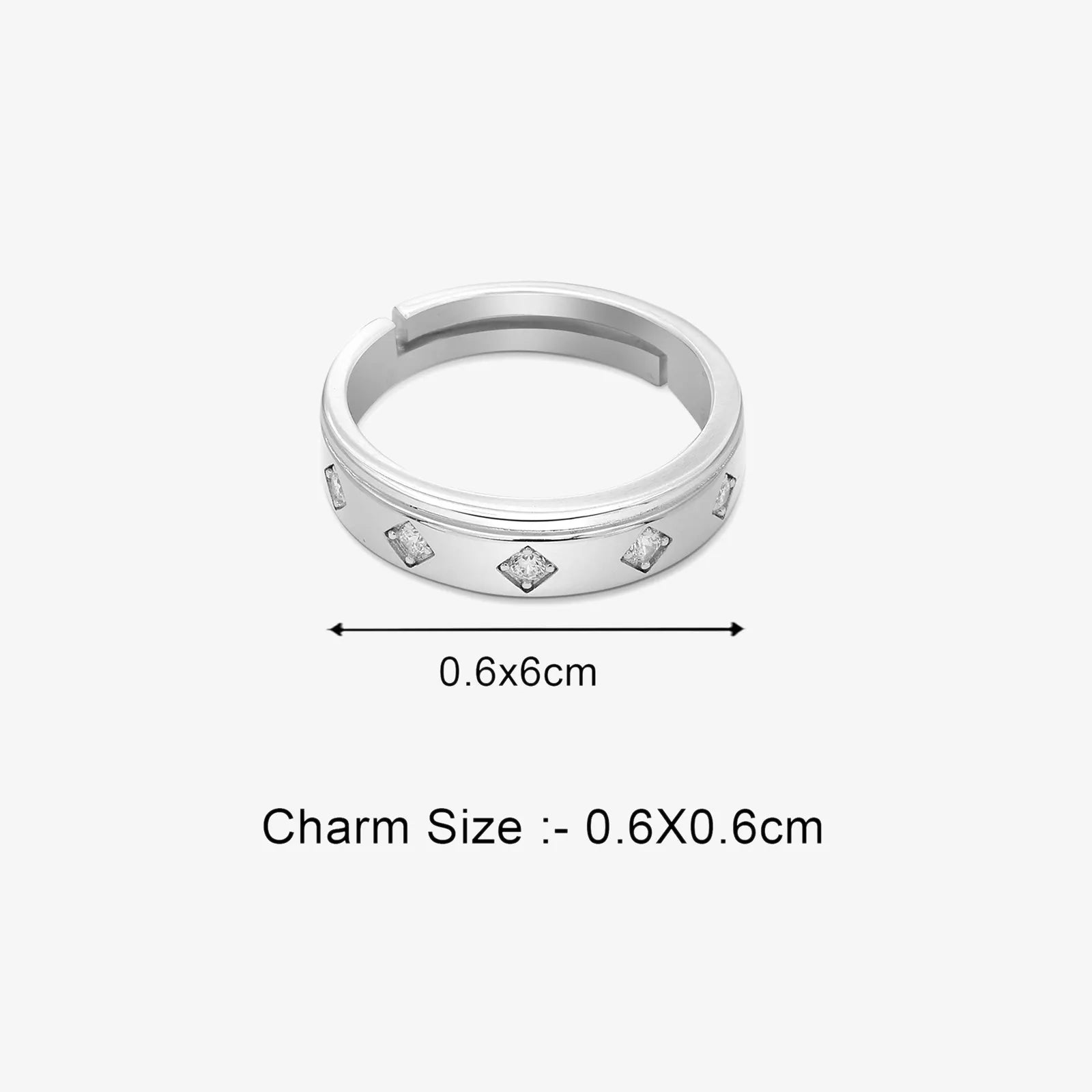 Silver CZ Band Ring for Men