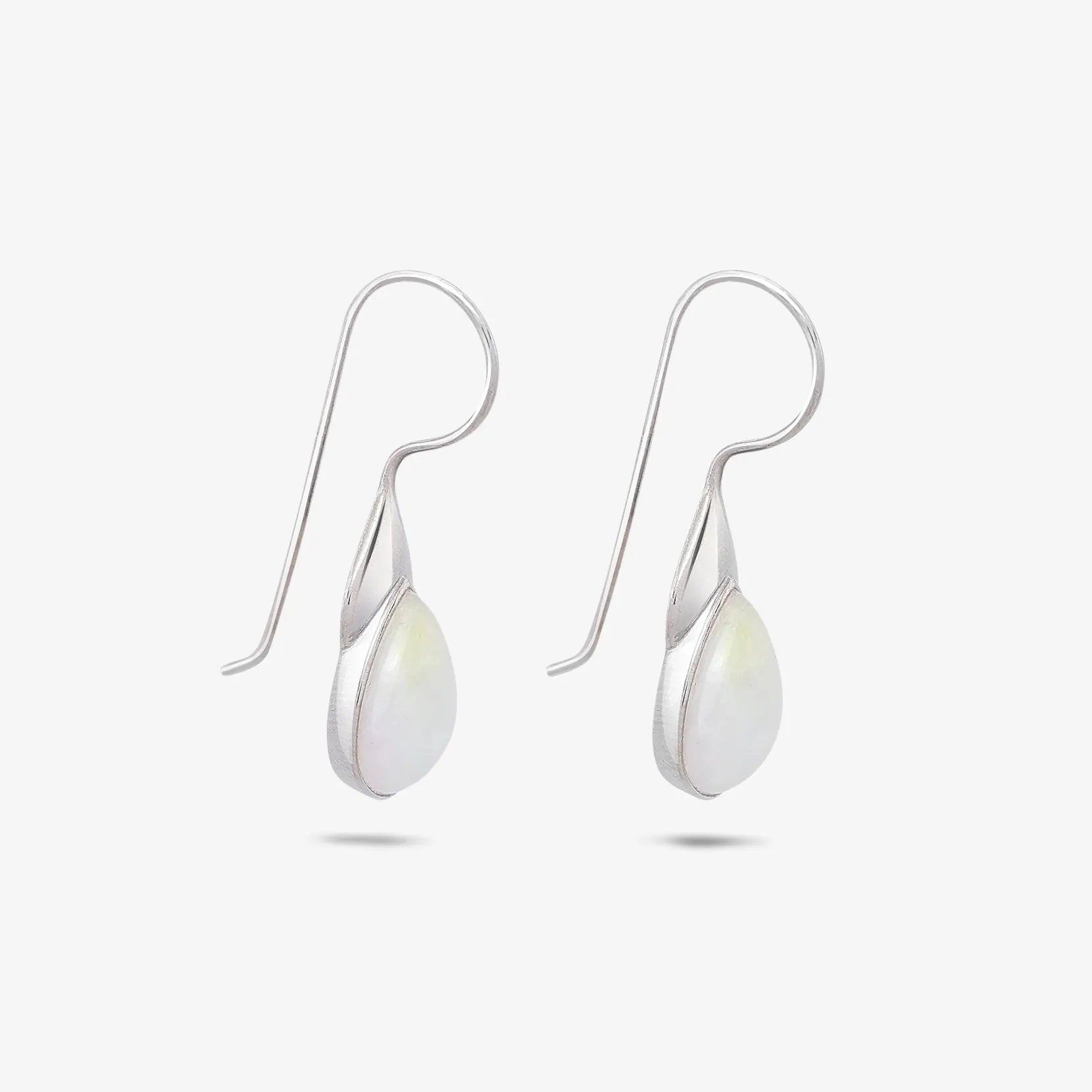 Drop Leaf Silver Earrings