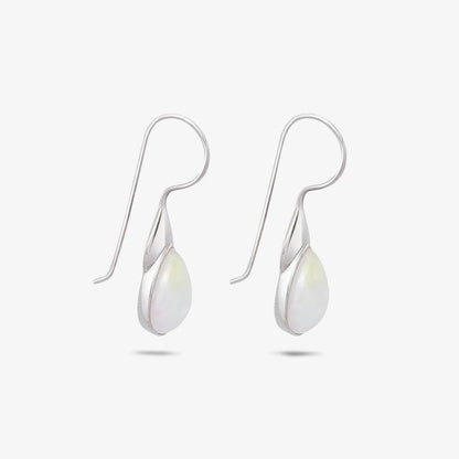Drop Leaf Silver Earrings