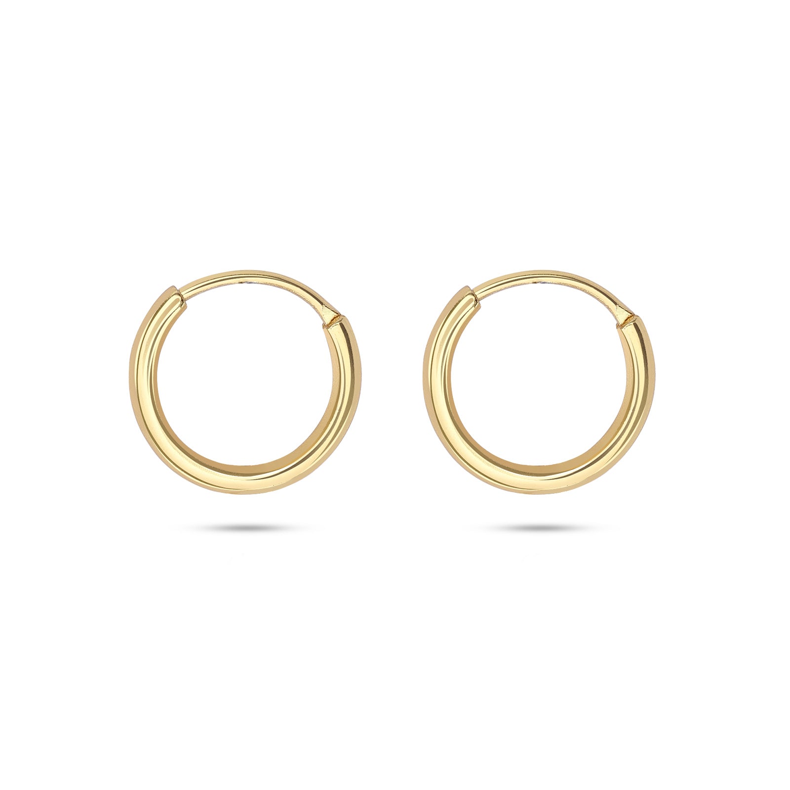 Pure 925 Silver Gold Plated Earrings - Heart-in Loop Ring Model - Tweov Jewels