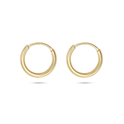 Pure 925 Silver Gold Plated Earrings - Heart-in Loop Ring Model - Tweov Jewels
