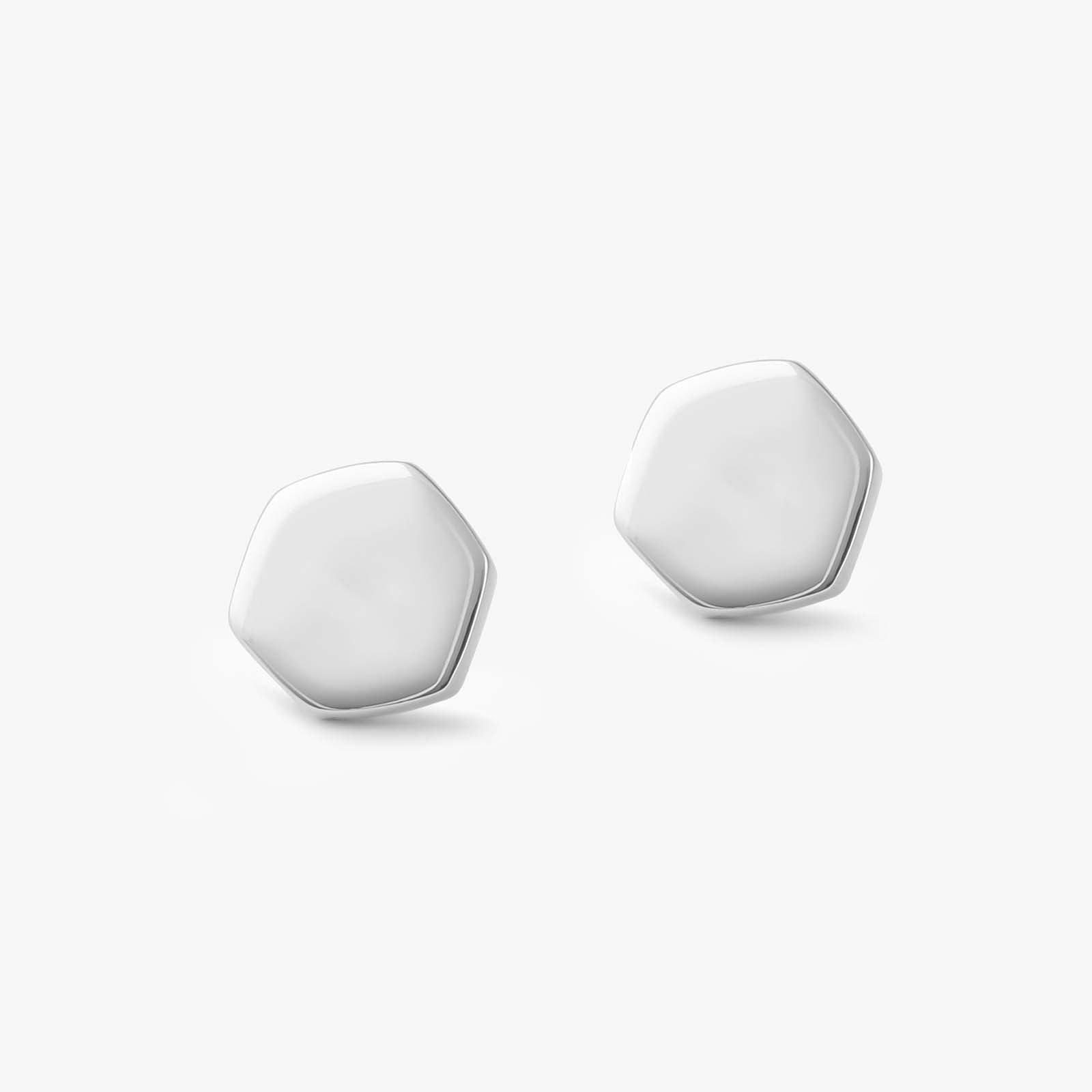 Pure Silver Stud - Hexa Glossy Finish
