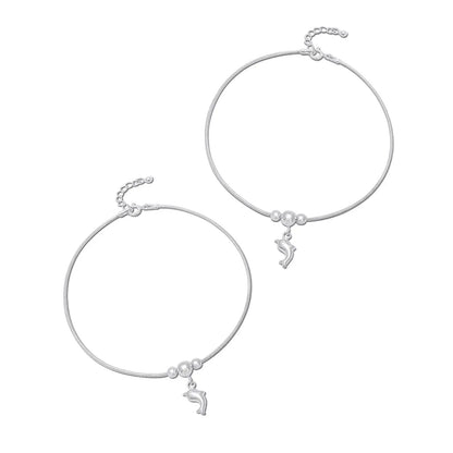 Dolphin Design Silver Chain Anklet