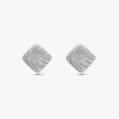Square Shaped Silver Stud Earrings - Tweov Jewels