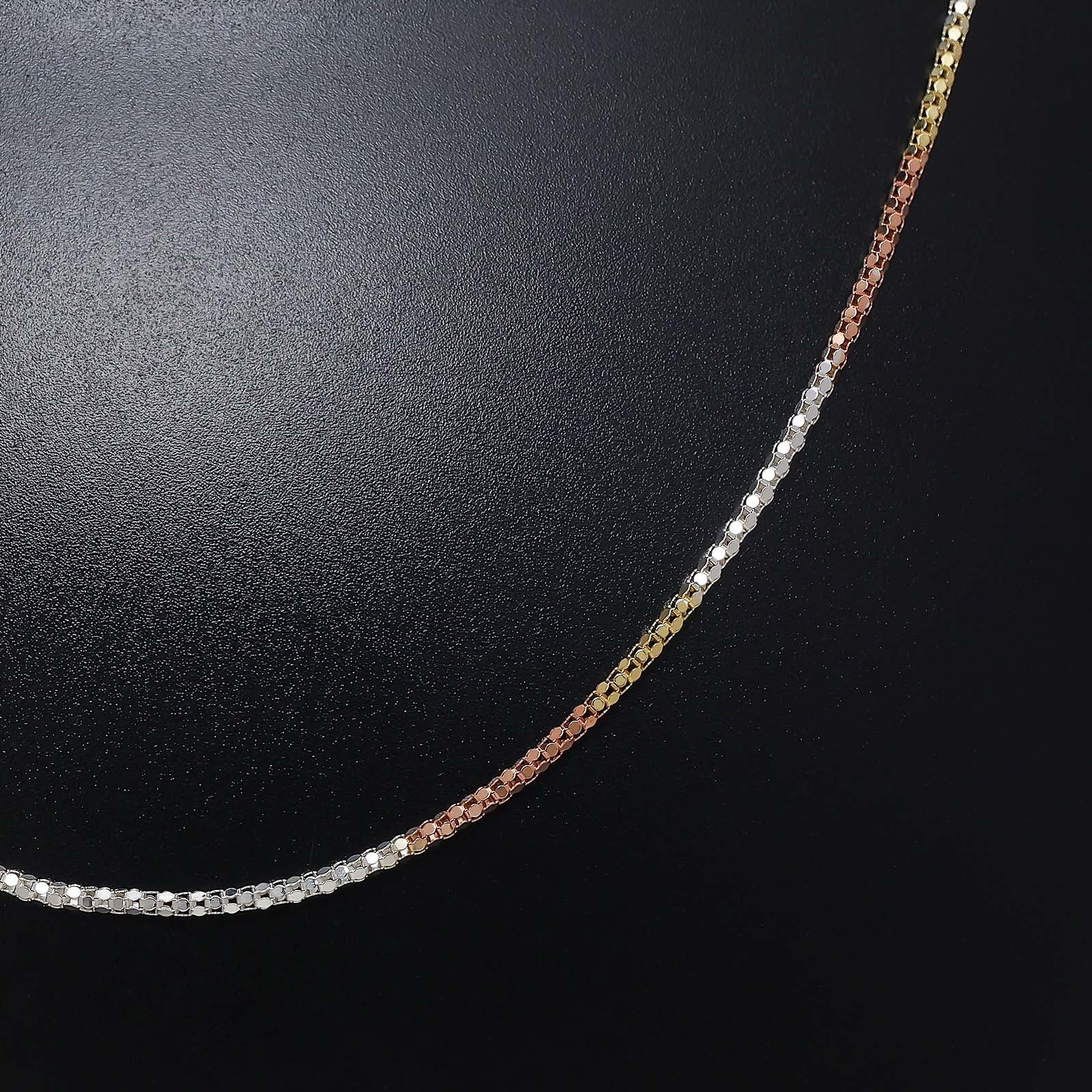 Pure Silver Chain - Tricolour Fusion in Beads - Tweov Jewels