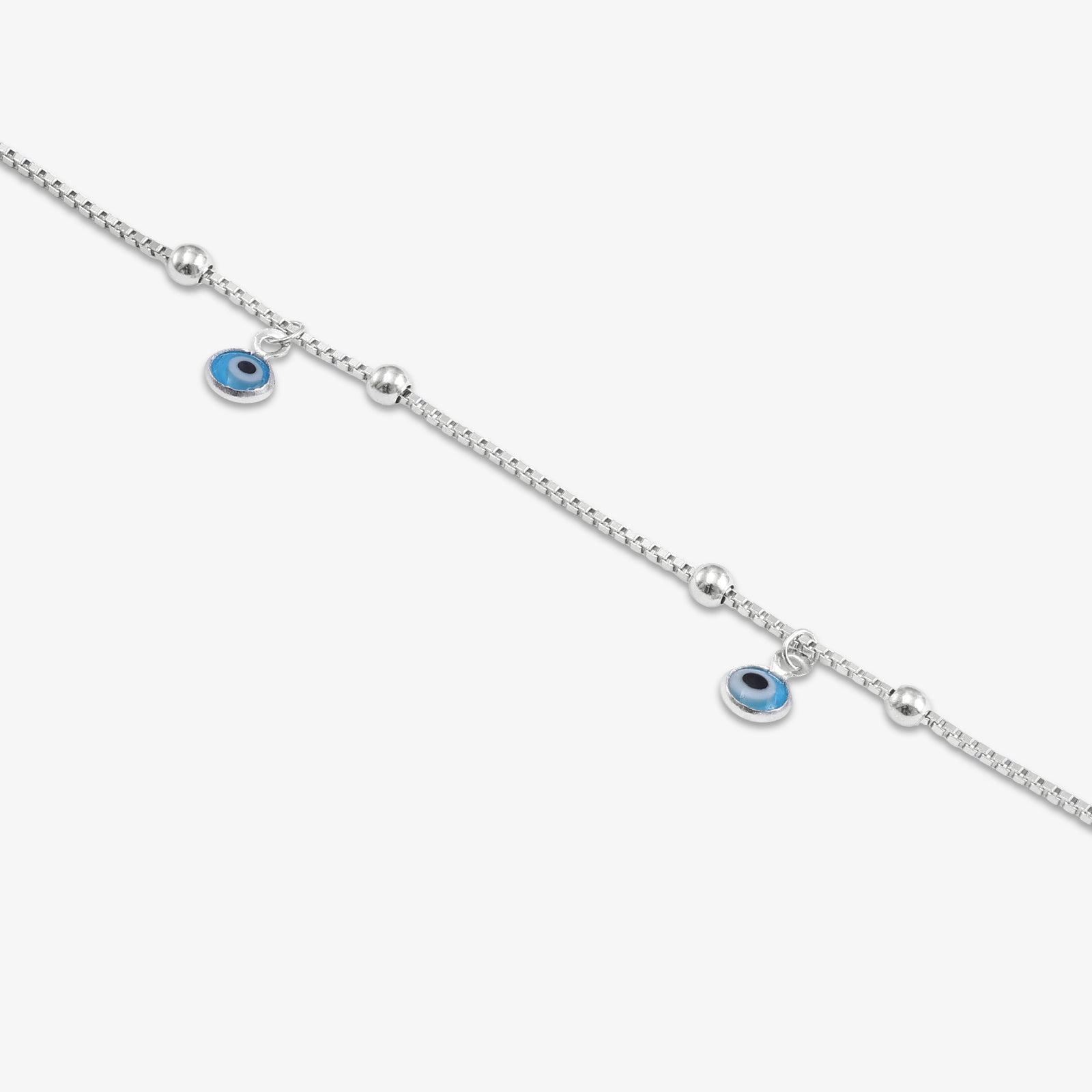 Trendy Evil Eye Silver Anklet for Women - Tweov Jewels