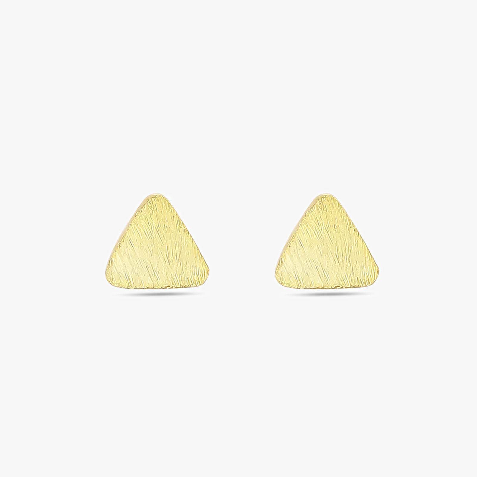 Pure Silver Stud - Triangle Gold Plated Model