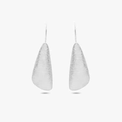 Feather Design Silver Drop Earrings