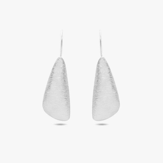 Feather Design Silver Drop Earrings
