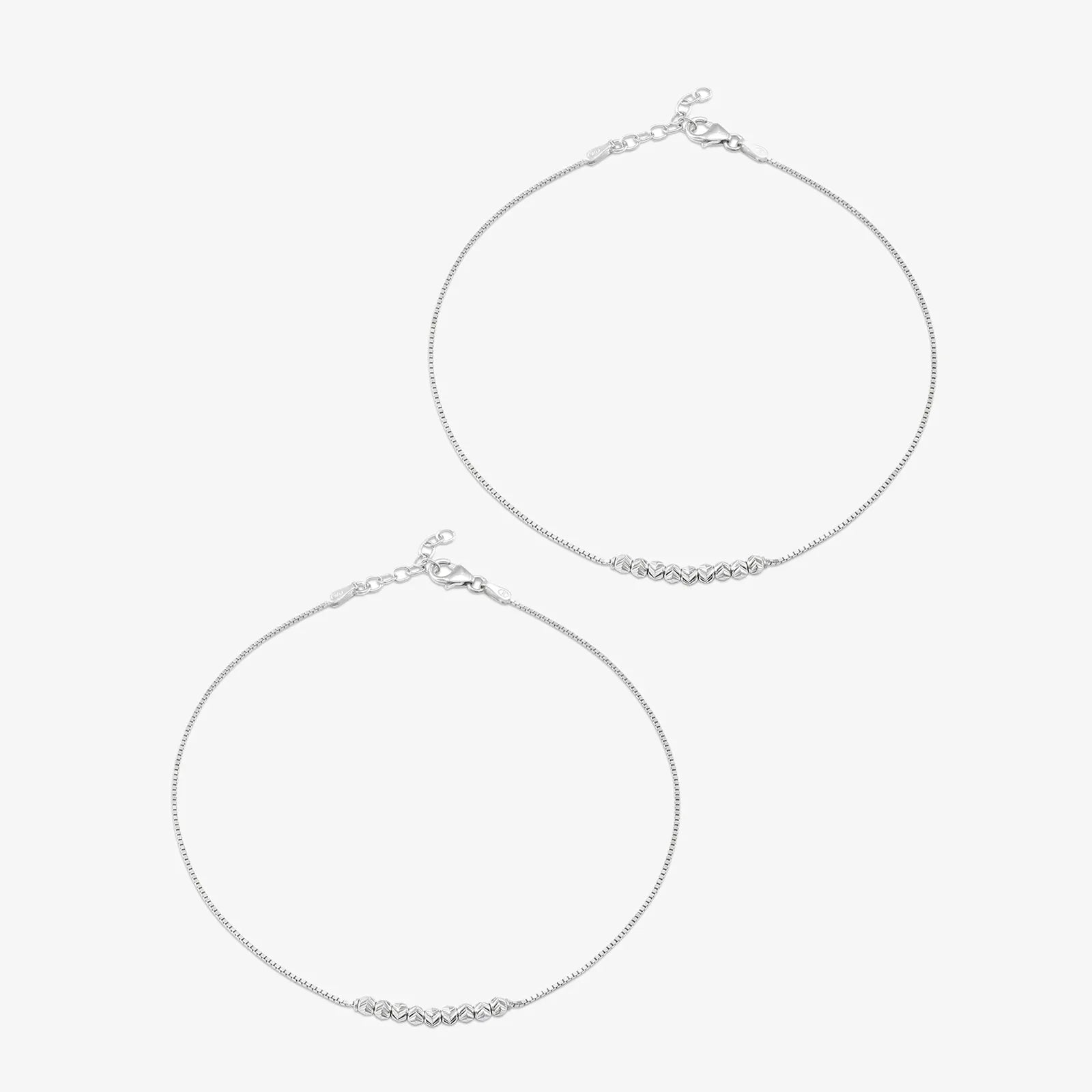 Trendy Silver Beads Chain Anklet - Tweov Jewels