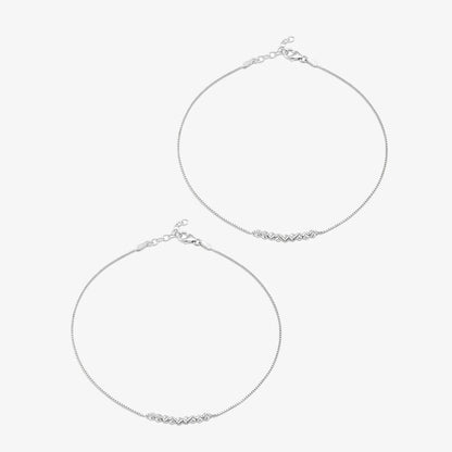 Trendy Silver Beads Chain Anklet - Tweov Jewels