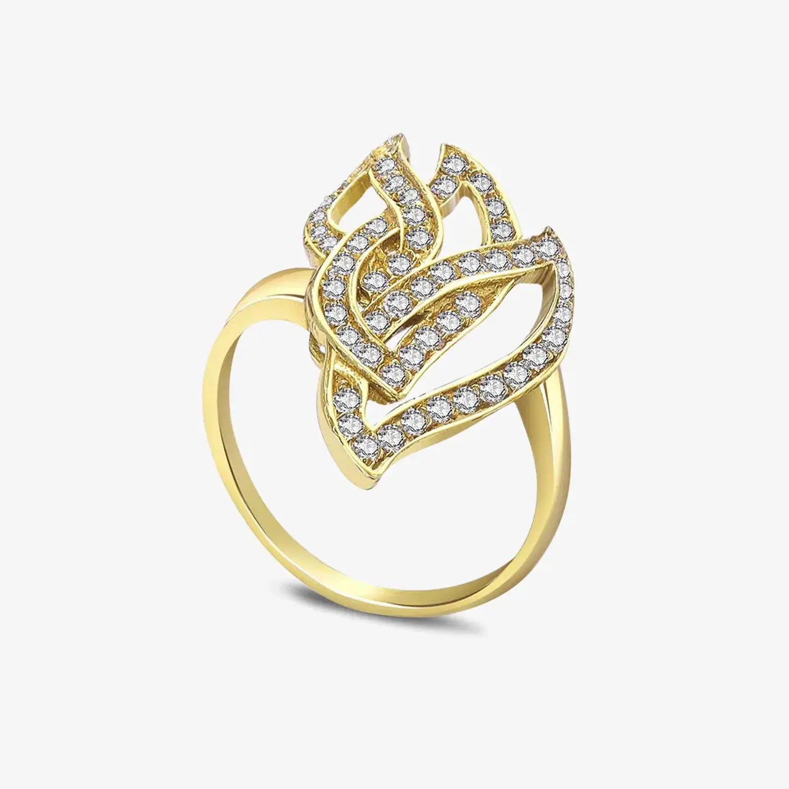 Gold Plated CZ Dream Leaf Ring