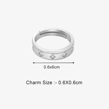 Silver CZ Band Ring for Women