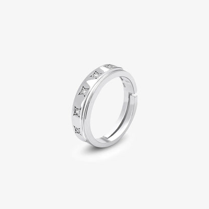 CZ Studded Starlight Silver Ring for Women