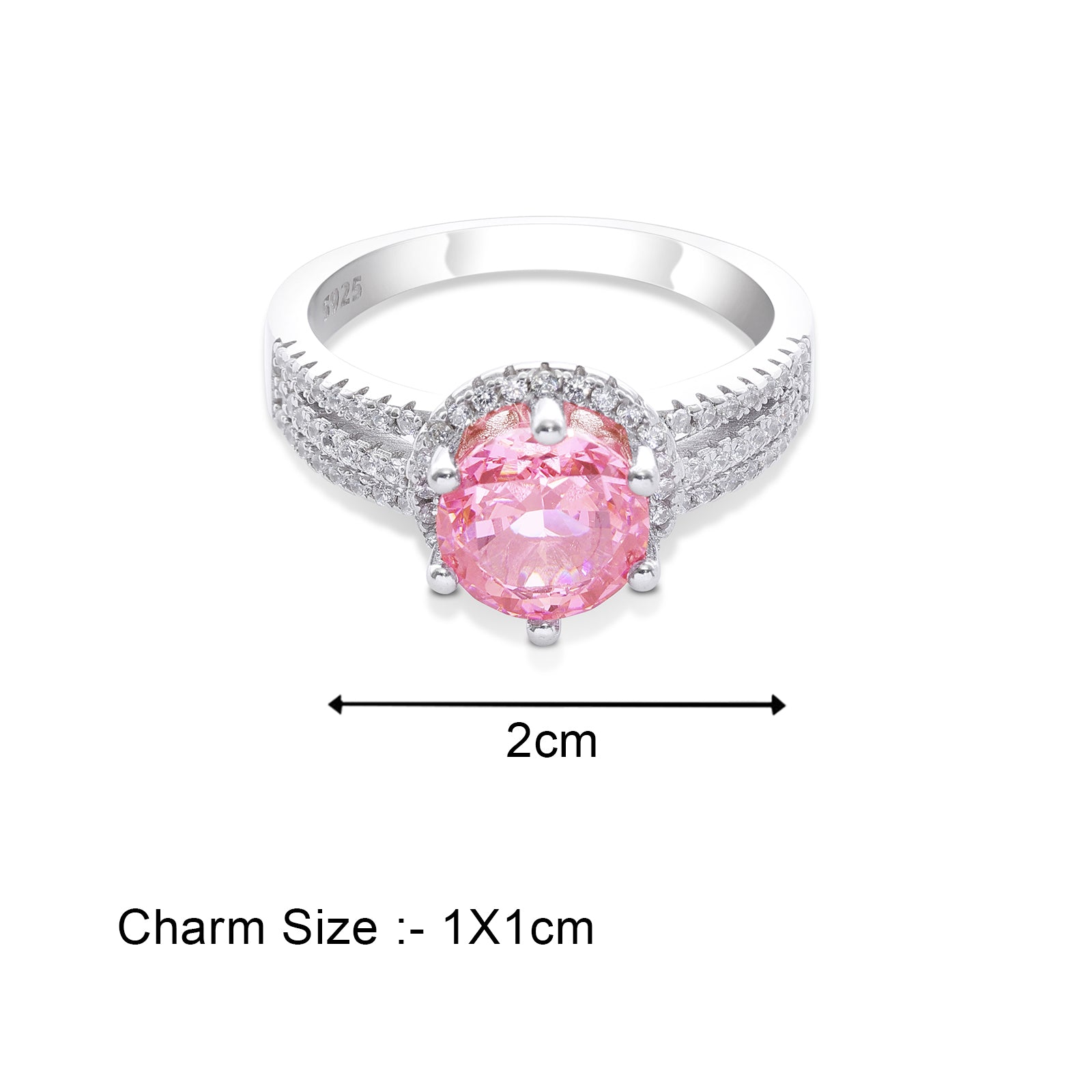Pink Sapphire Silver Ring for Women