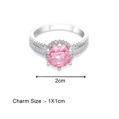 Pink Sapphire Silver Ring for Women