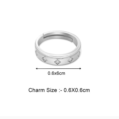 Silver CZ Band Ring for Men