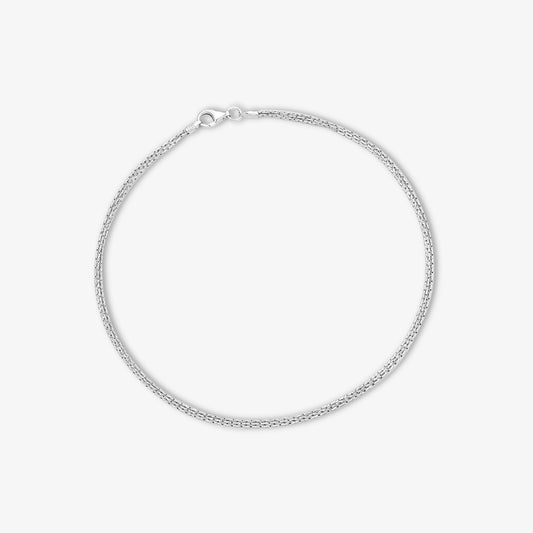 Pure Silver Anklets - Double Layer Box Chain Anklets