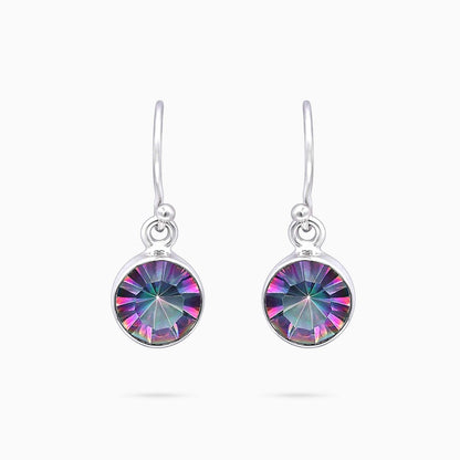 Pure Silver Pendant Set with Swarovski Crystal - Circle-Shaped Hoop Model - Tweov Jewels