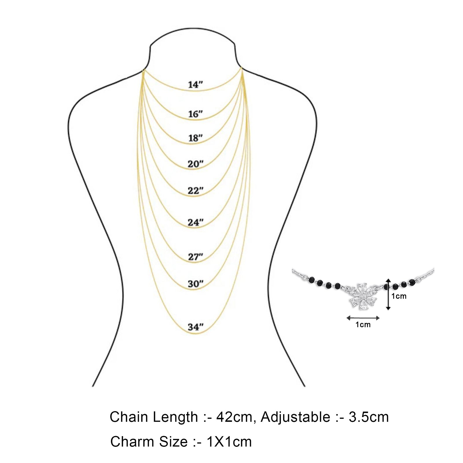 Floral Design Silver Mangalsutra