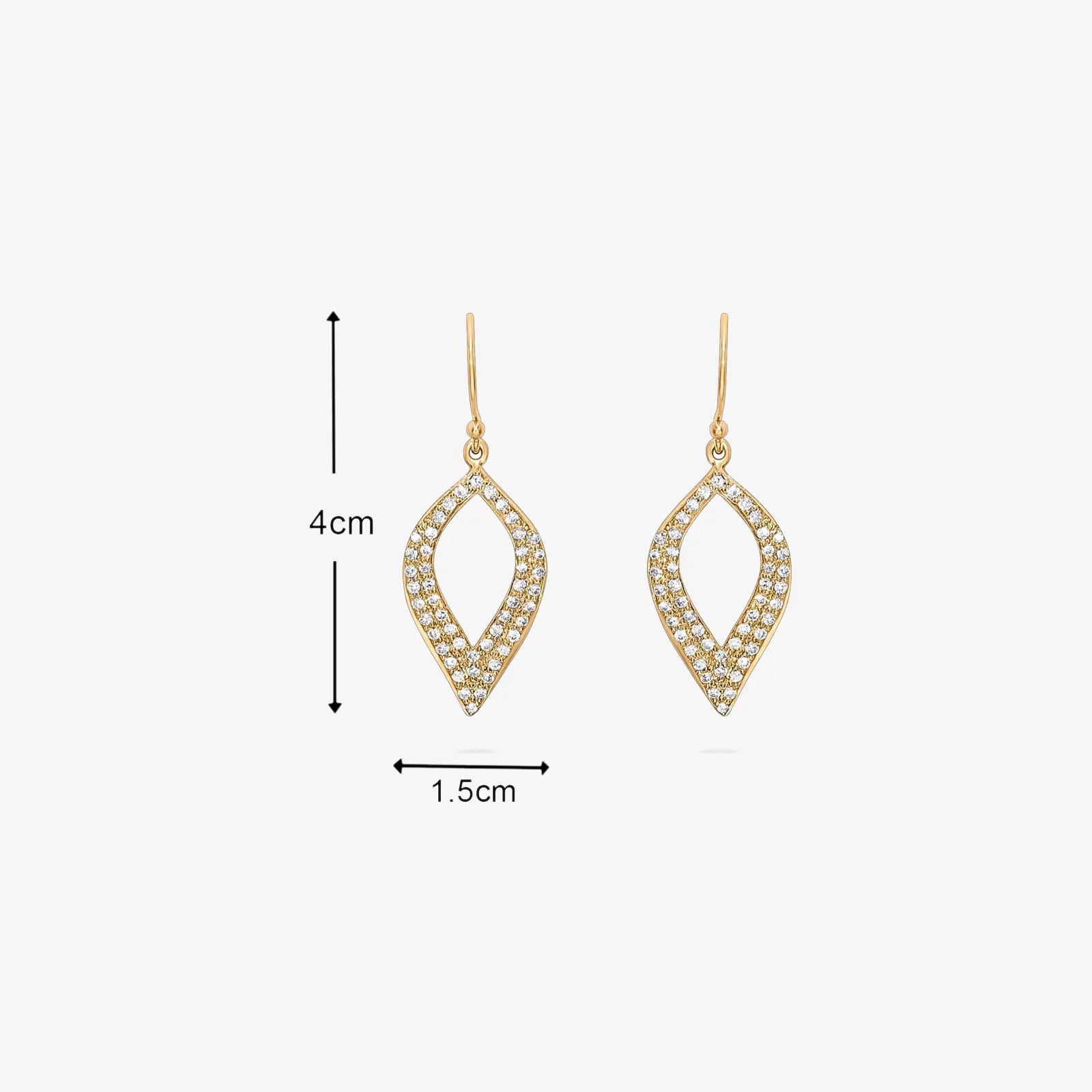 Pure Silver Gold Earrings Odyssey of Cubic Zircon