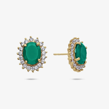 Pure Silver Emerald Green Pendant & Earrings Set