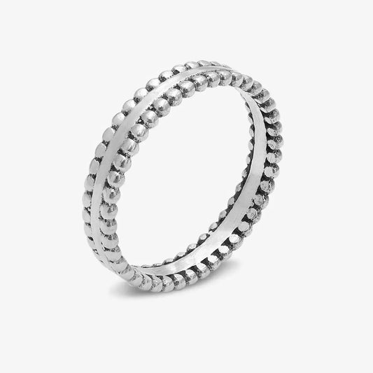 Simple Beads Silver Ring