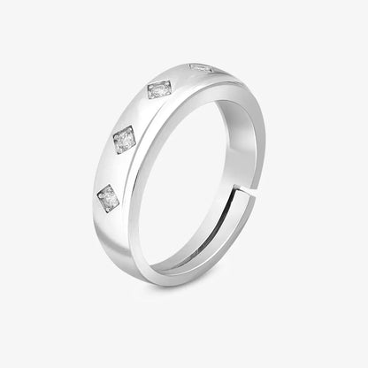 Silver CZ Band Ring for Women