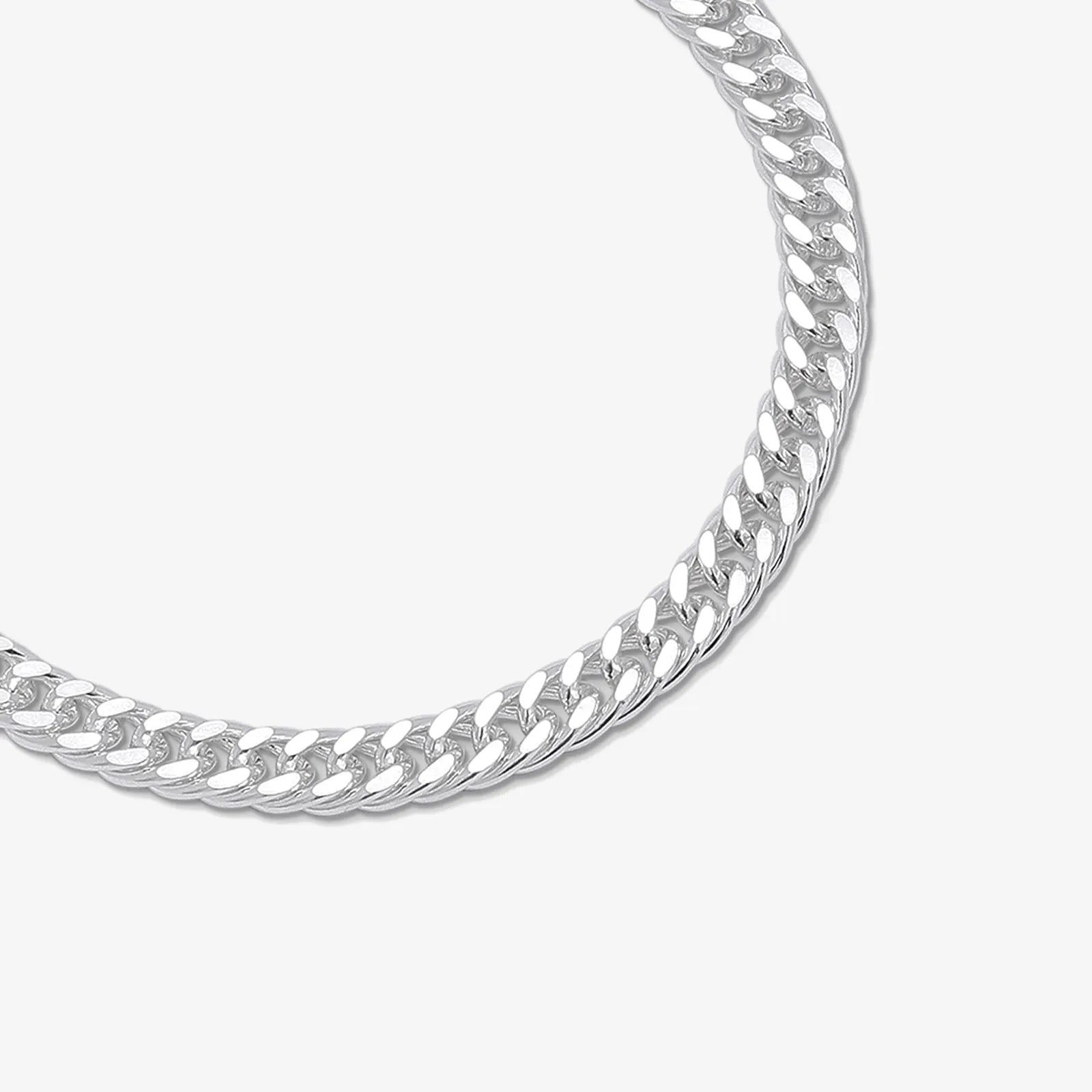 Slim Curb Link Silver Bracelet