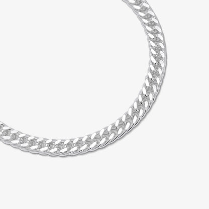 Slim Curb Link Silver Bracelet