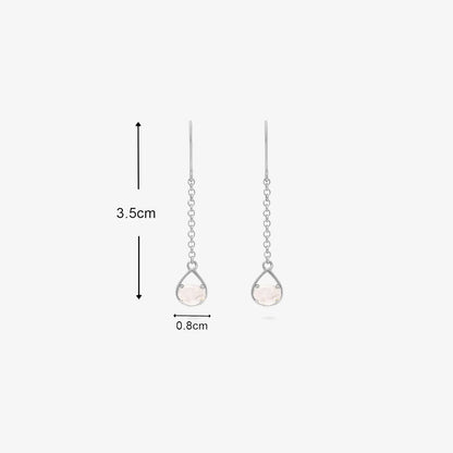 Moonstone Long Drop Earring Design