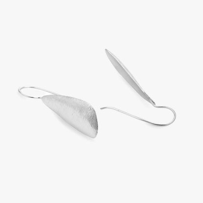 Feather Design Silver Drop Earrings