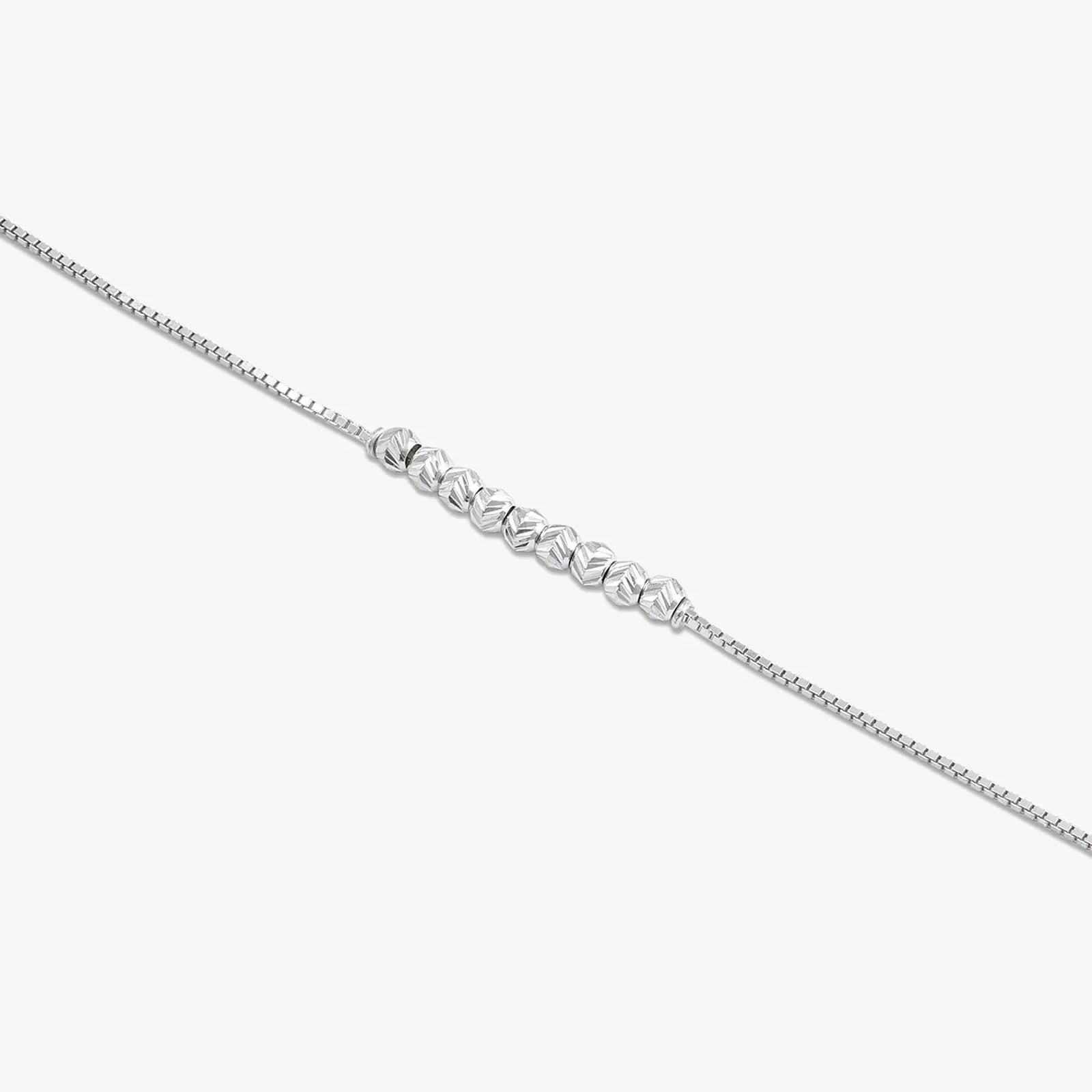 Trendy Silver Beads Chain Anklet - Tweov Jewels
