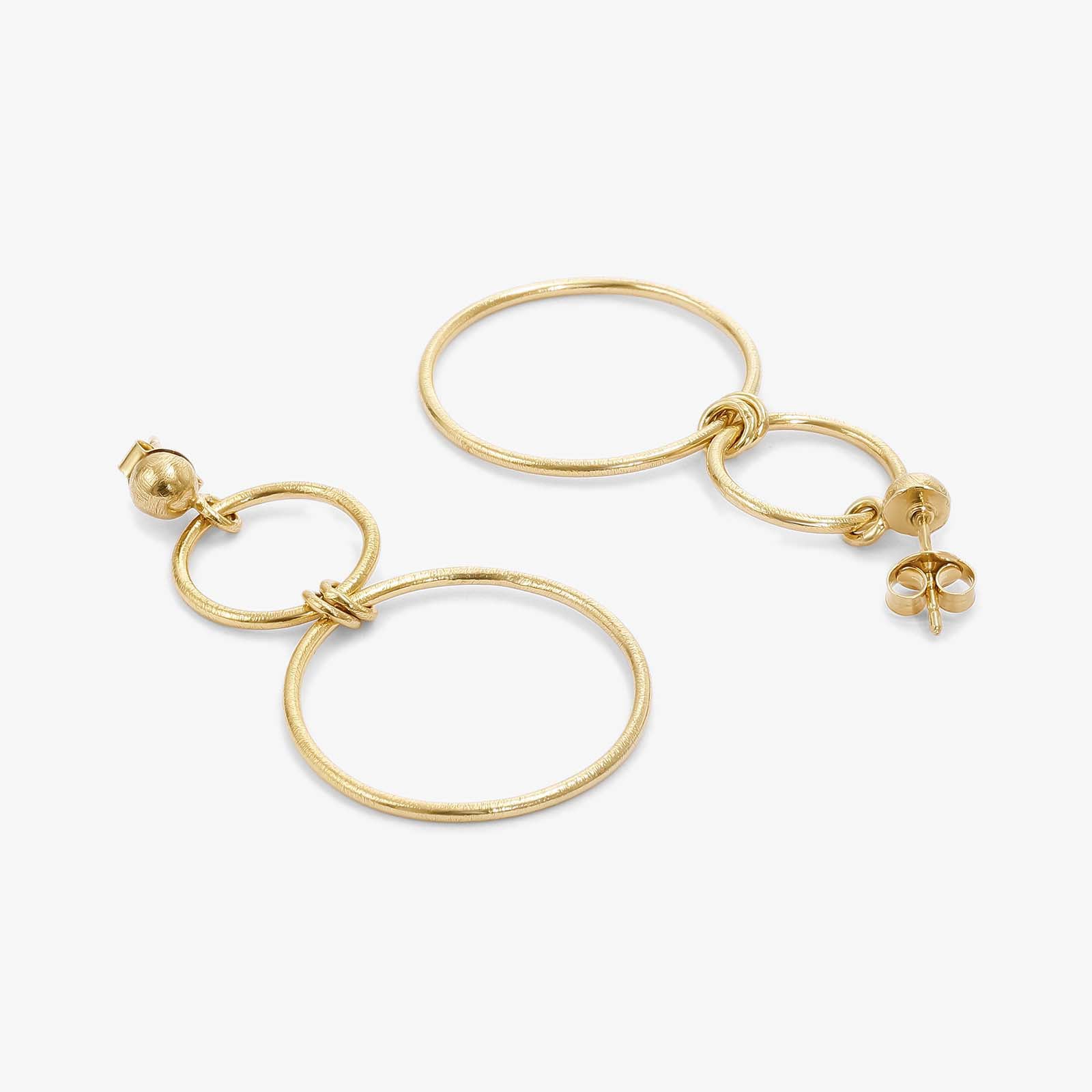 Pure Silver Earrings - Eternal Gold Plated Loop Design