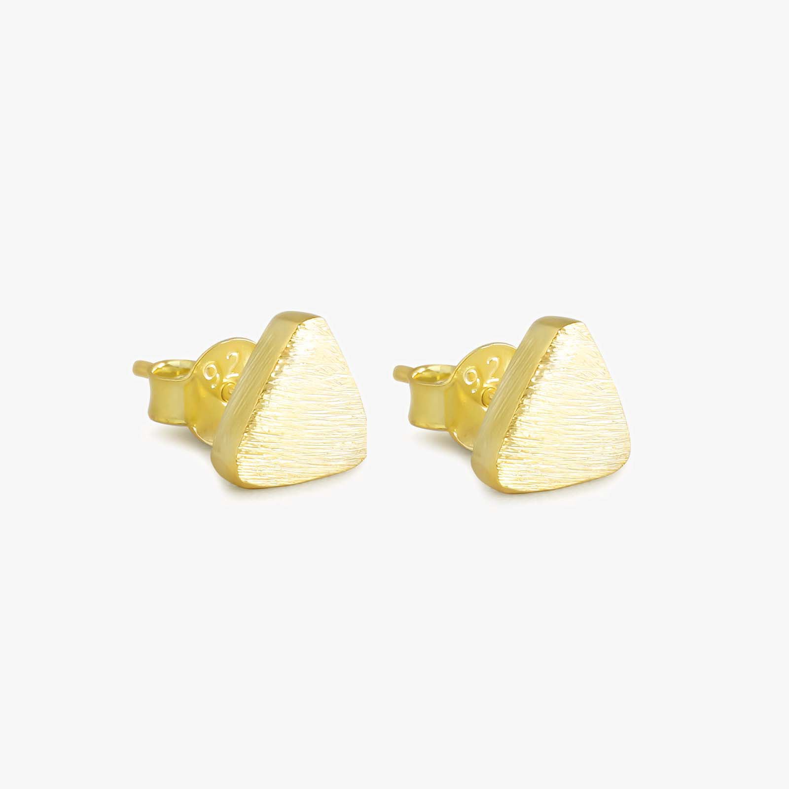 Pure Silver Stud - Triangle Gold Plated Model