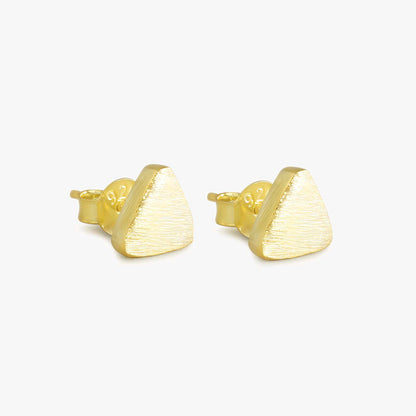 Pure Silver Stud - Triangle Gold Plated Model