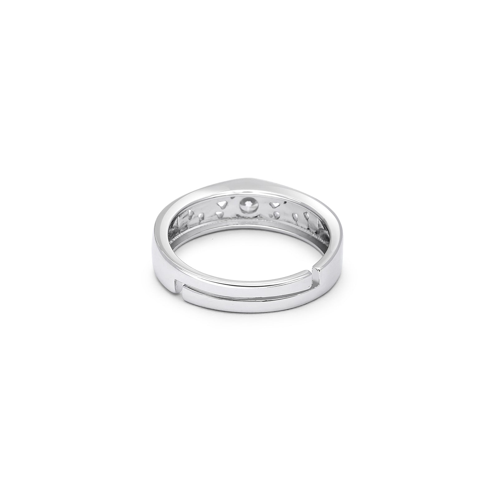 Pure 925 Sterling Silver Trendy Cz Couple Rings