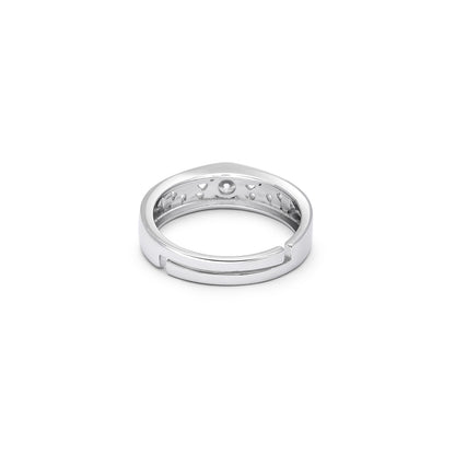 Pure 925 Sterling Silver Trendy Cz Couple Rings