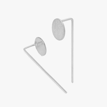 Long Solid Bar Silver Earrings