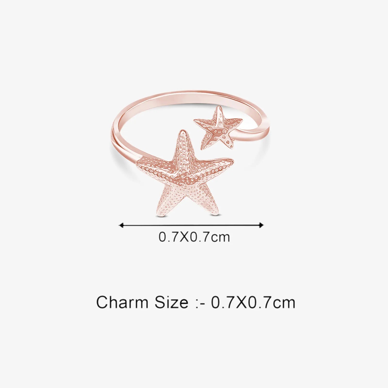 Rose Gold Double Star Silver Ring - Tweov Jewels
